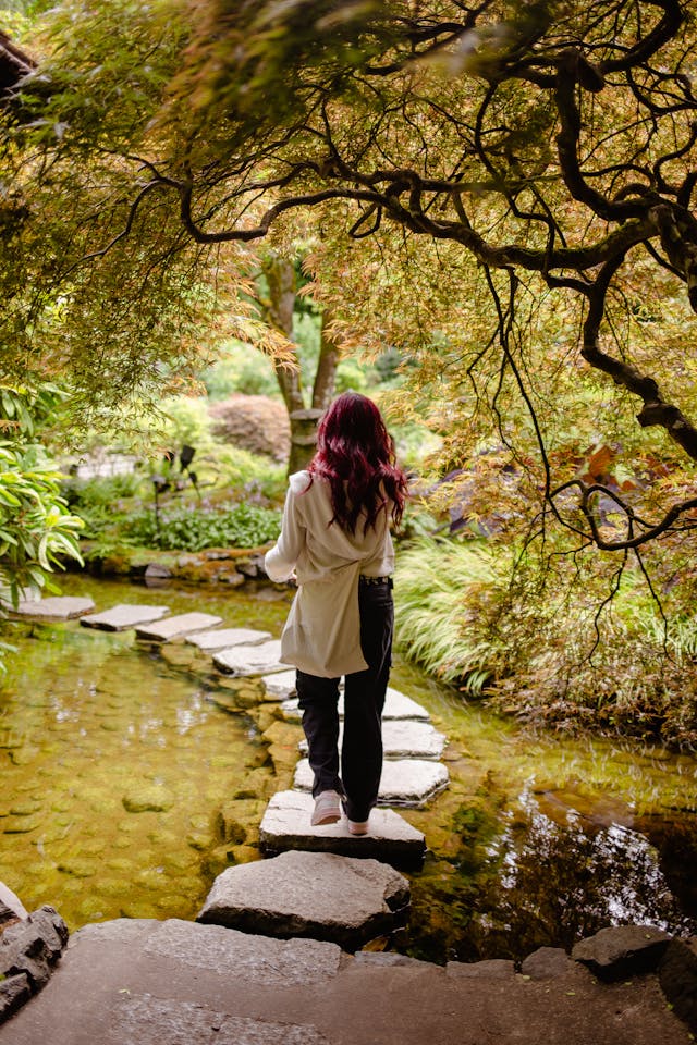 Person taking a mindful walk